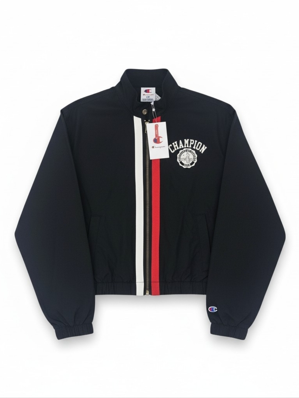 Champion Target Black Striped Cropped Racing Jacket XS NWT